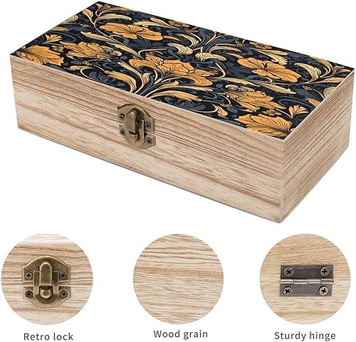Miniatura 3 de Old Style Flowers Wooden Storage Box Exquisite Crafts DIY Wood Gift Boxes Large Vintage Wood Box with Lid Wooden Jewelry Boxes Art Stash Keepsake