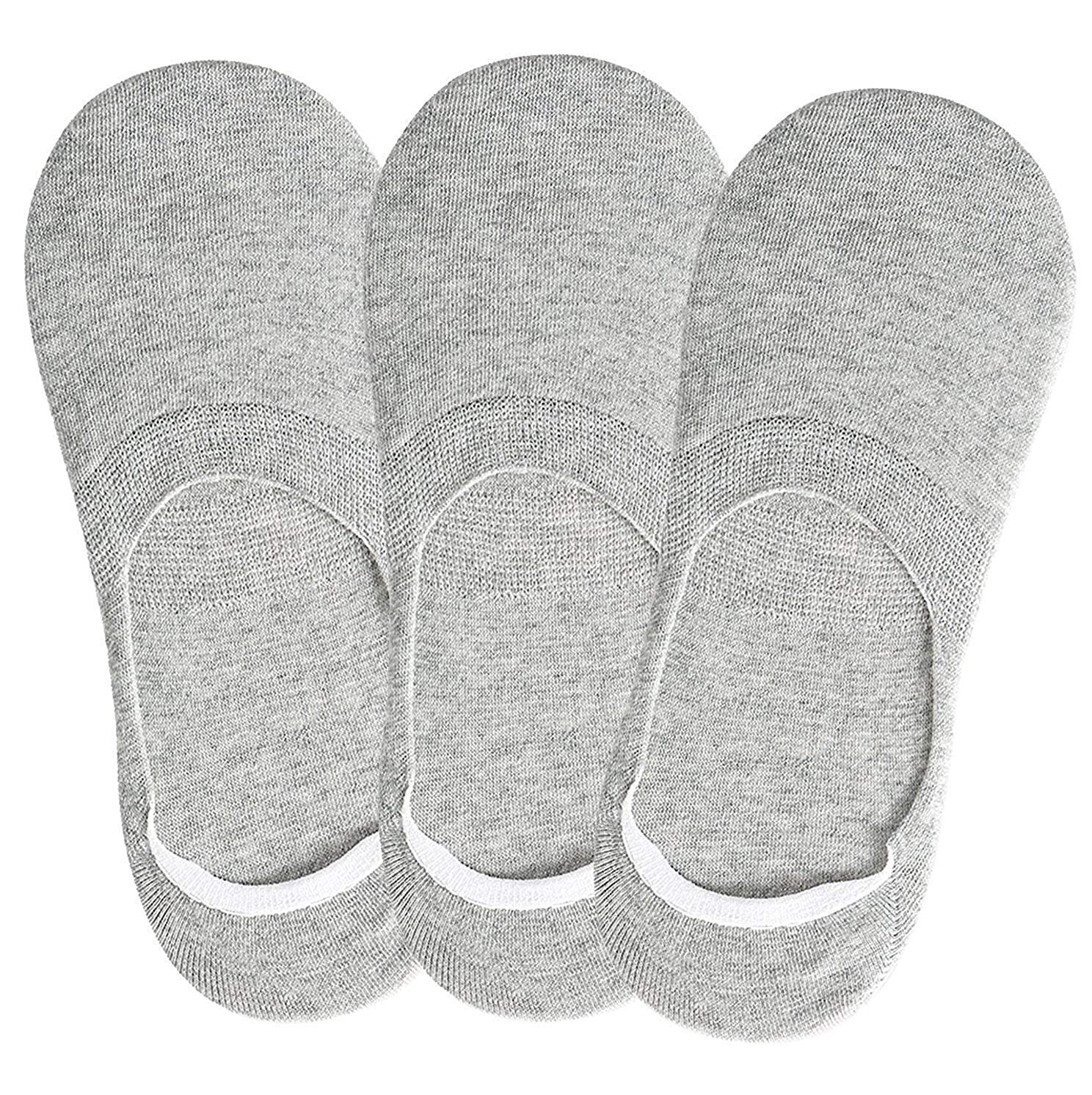 Youth EssentialsNo Show Loafer Socks with Anti Slip Silicon System - Grey (pack of 3)