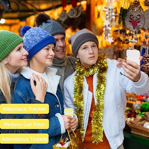 Miniatura 4 de L LIKED 8000 boletos de rifa, 5 colores, boletos de rifa 5050 números consecutivos para eventos, fiestas, recompensa de clase y premios (rojo neón,