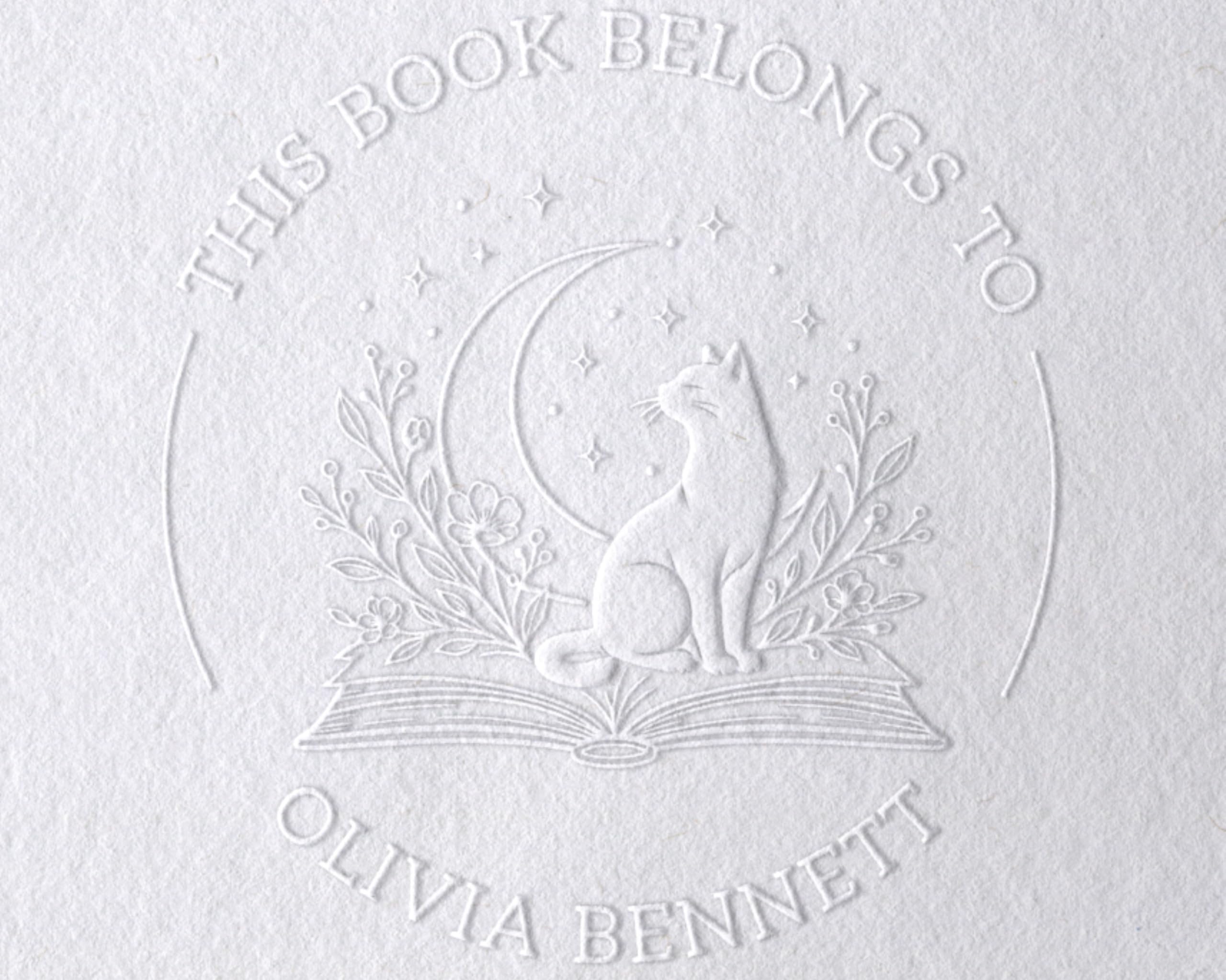 Personalized Book Stamp Embosser – Custom Library Stamp for Book Lovers, Unique Gift for Readers, Teachers & Home Library Name Stamp