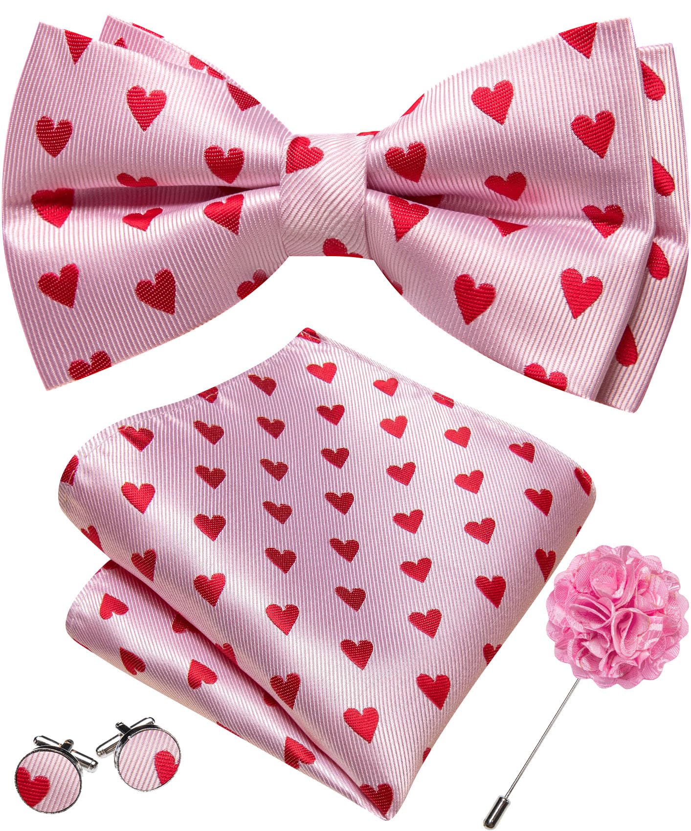 YOHOWA Mens Bow Tie Paisley Coloful Pre-tied Bowties Handkerchief Cufflinks