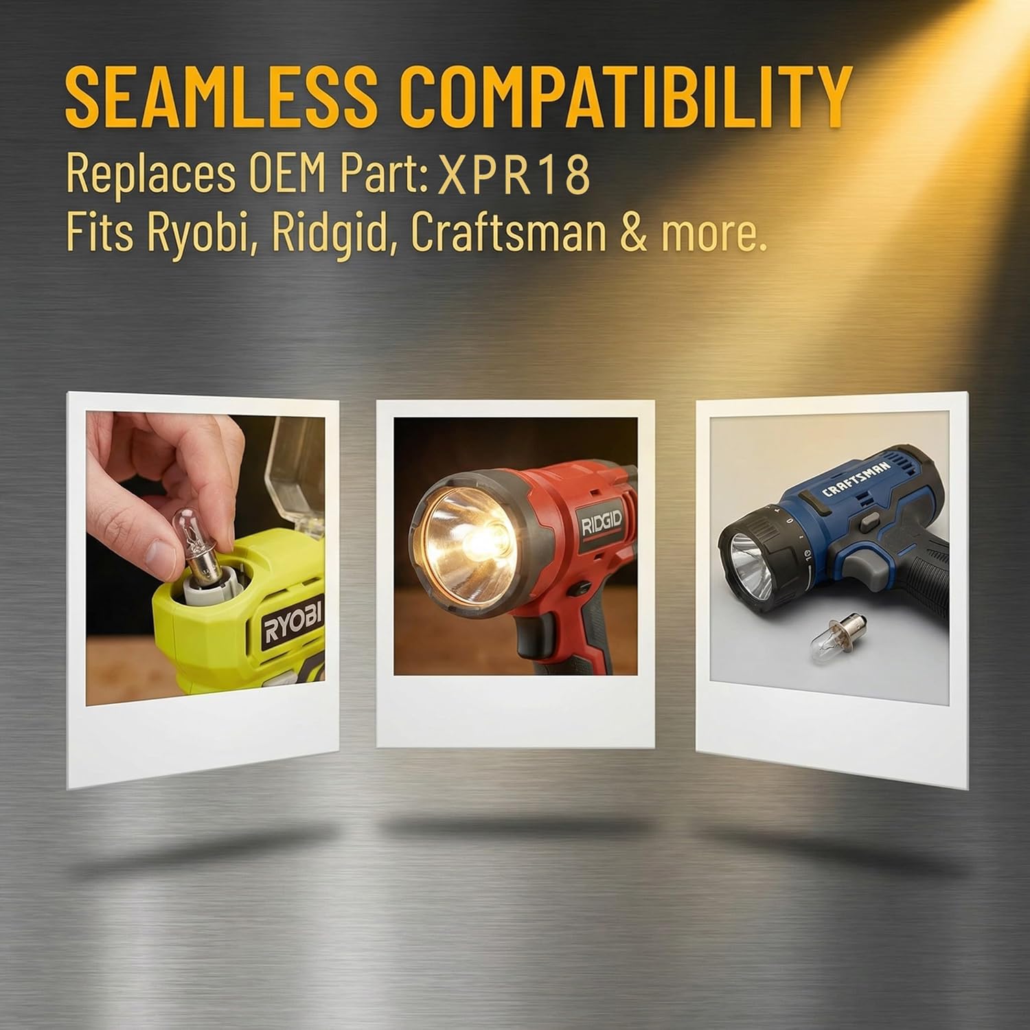 XPR18 18V 0.6A Handheld Ryobi Flashlights Bulb Replacement for De-walt DW9083 DW908 DW919 DC509 RYOBI Ridgid 18 VoltCordless Flashlights And P703/P704 Cordless Lithium Work lights 4PCS