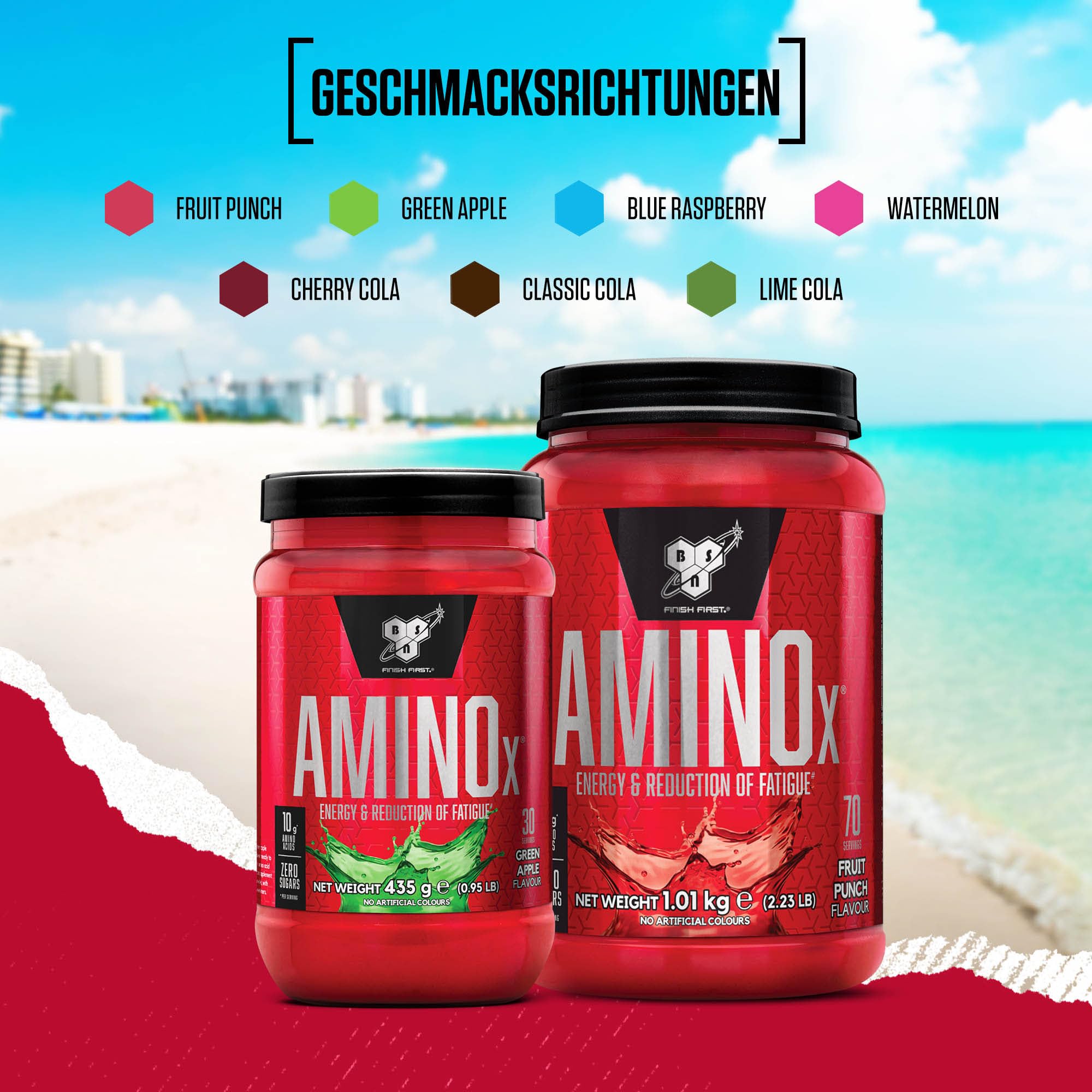 BSN Nutrition Amino X Supplement mit Vitamin D, Vitamin B6 und Aminosäuren, Wassermelone-Geschmack, 70 Portionen, 1kg