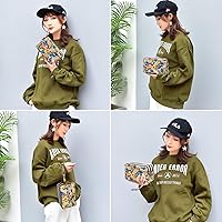 Vista 5 de BIAOTIE Cartera de pulsera de gran capacidad, Bolso de mano de nailon impreso impermeable para mujer