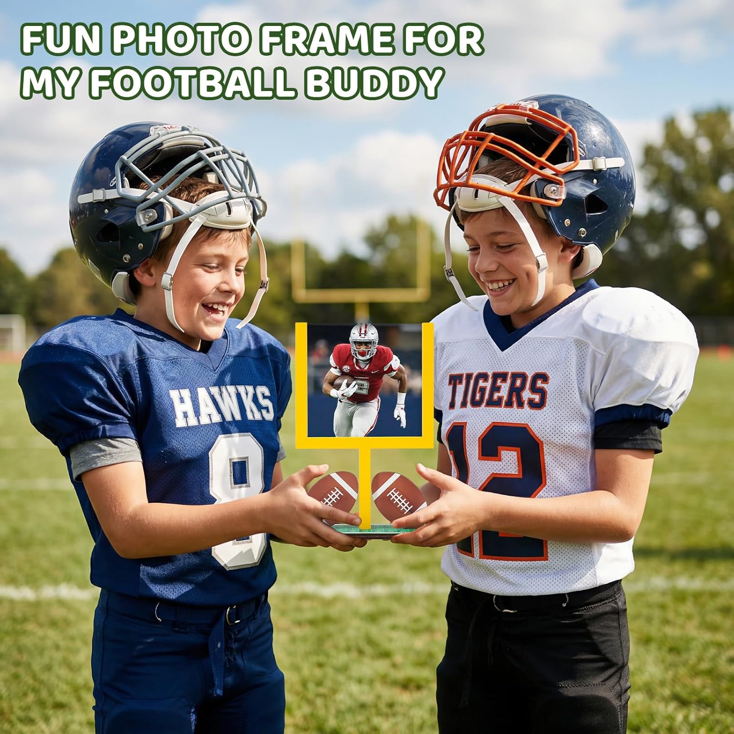 6 Pack Football Goal Post Table Decorations - Perfect Centerpieces for Game Day - 4x6 & 4x4 Wooden Photo Frames for Birthday Parties and Sports Events - Ideal for Fans and Soccer Lovers - Image 6