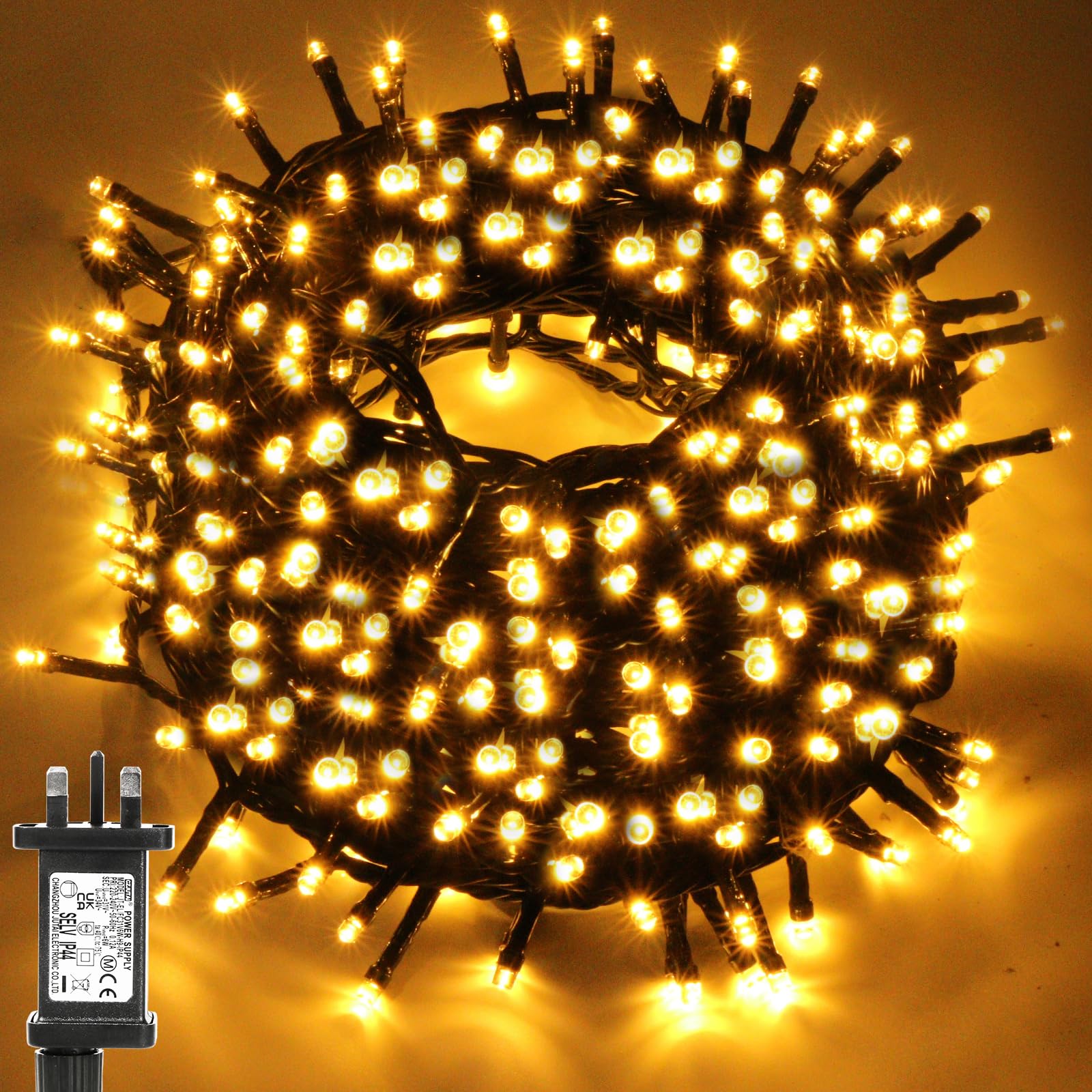 FZIFZI 30M 300LED Outdoor Christmas Lights, Fairy Lights Plug in Waterproof String Light with 8 Modes, Bright Warm White Christmas Tree Lights for Outside Indoor Garden Party Wedding Decorations