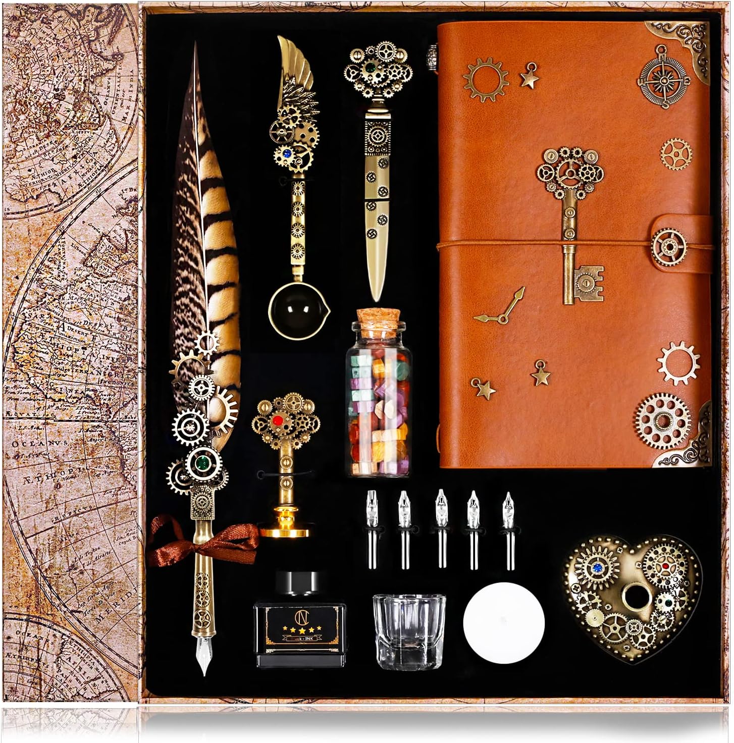 Amazon.com : AIYNC Quill Pen and Ink Set, Feather Pen Ink Set Including ...