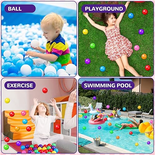 Miniatura 6 de Shappy 50 bolas de plástico de 2.75 pulgadas, bolas oceánicas, a prueba de aplastamiento, mini bolas de juguete para niños y niñas, tiendas de