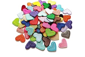 90-Pack Colorful Mini Heart Iron-On Patches for Clothing Adornment