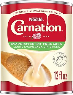 Carnation Fat Free Evaporated Milk 12 oz Can - Gluten-Free, Vitamin A & D, Creamy Recipes Without Fat