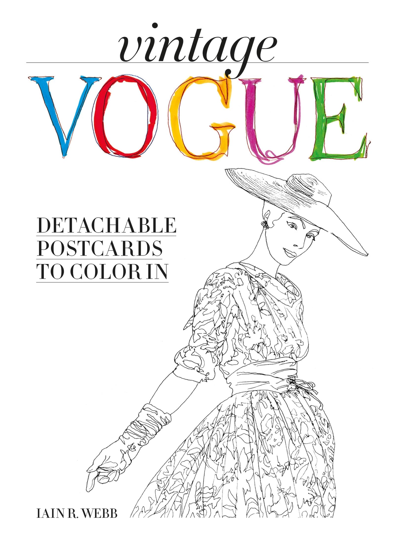 Vintage Vogue: Detachable postcards to colour in