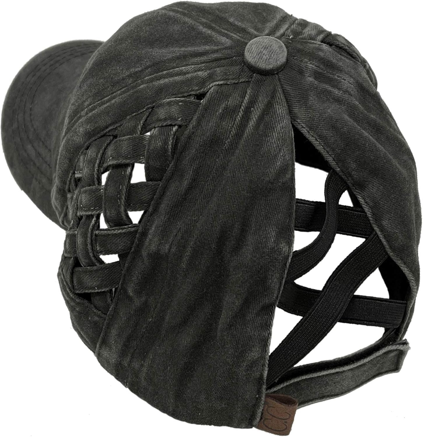 C.C Ponytail Criss Cross Messy Buns Ponycaps Baseball Cap Dad Trucker Mesh Hat Distressed