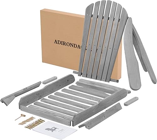 Miniatura 4 de Set of 2 Cedar Wood Adirondack Chairs  Folding Outdoor Lounge Patio Chairs for Garden, Lawn & Backyard