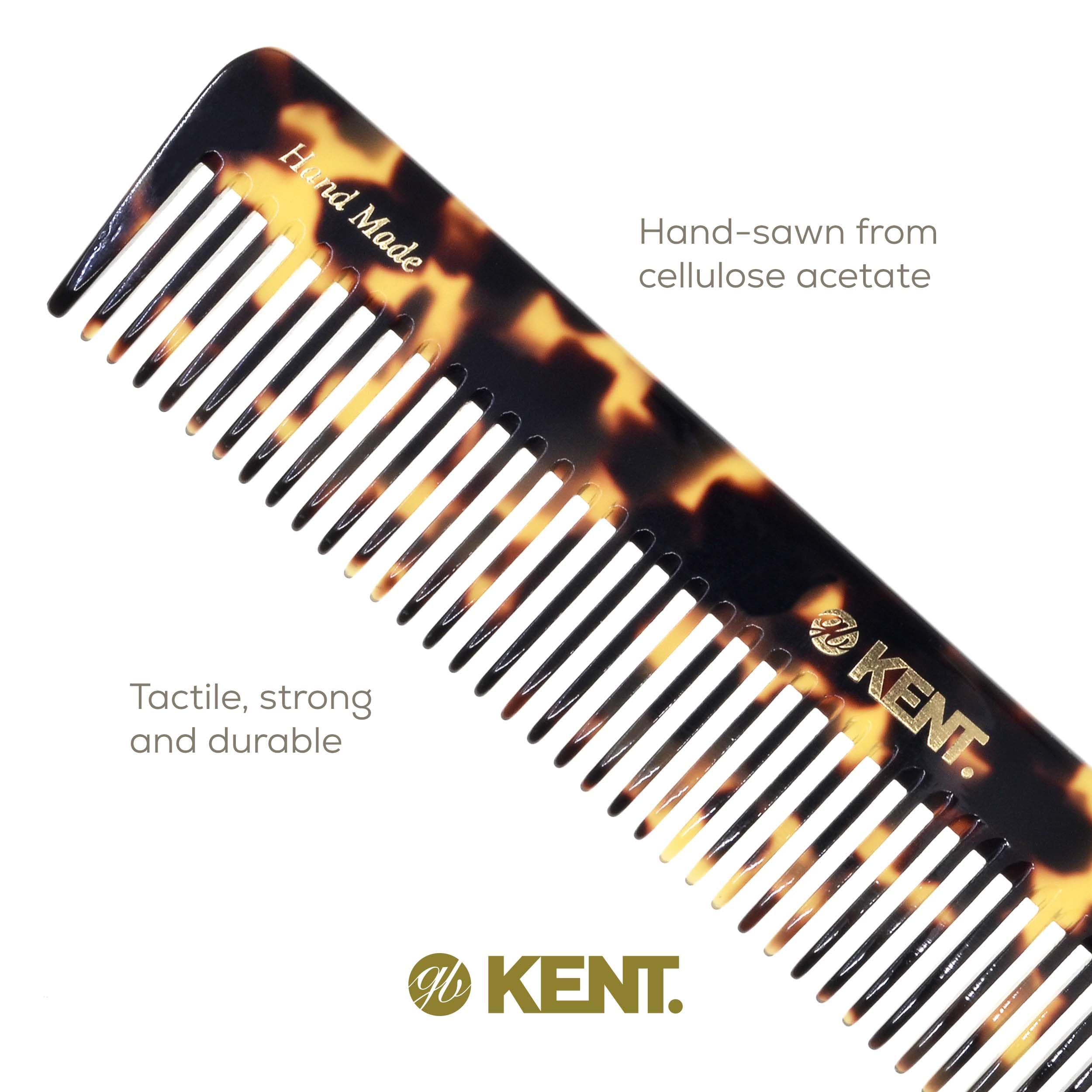Kent 92TY Pettine districante a denti larghi per capelli ricci - Pettine districante per tutti i tipi di capelli, pettine per capelli da uomo e pettine bagnato per donne - KENT Comb Hair Styling e