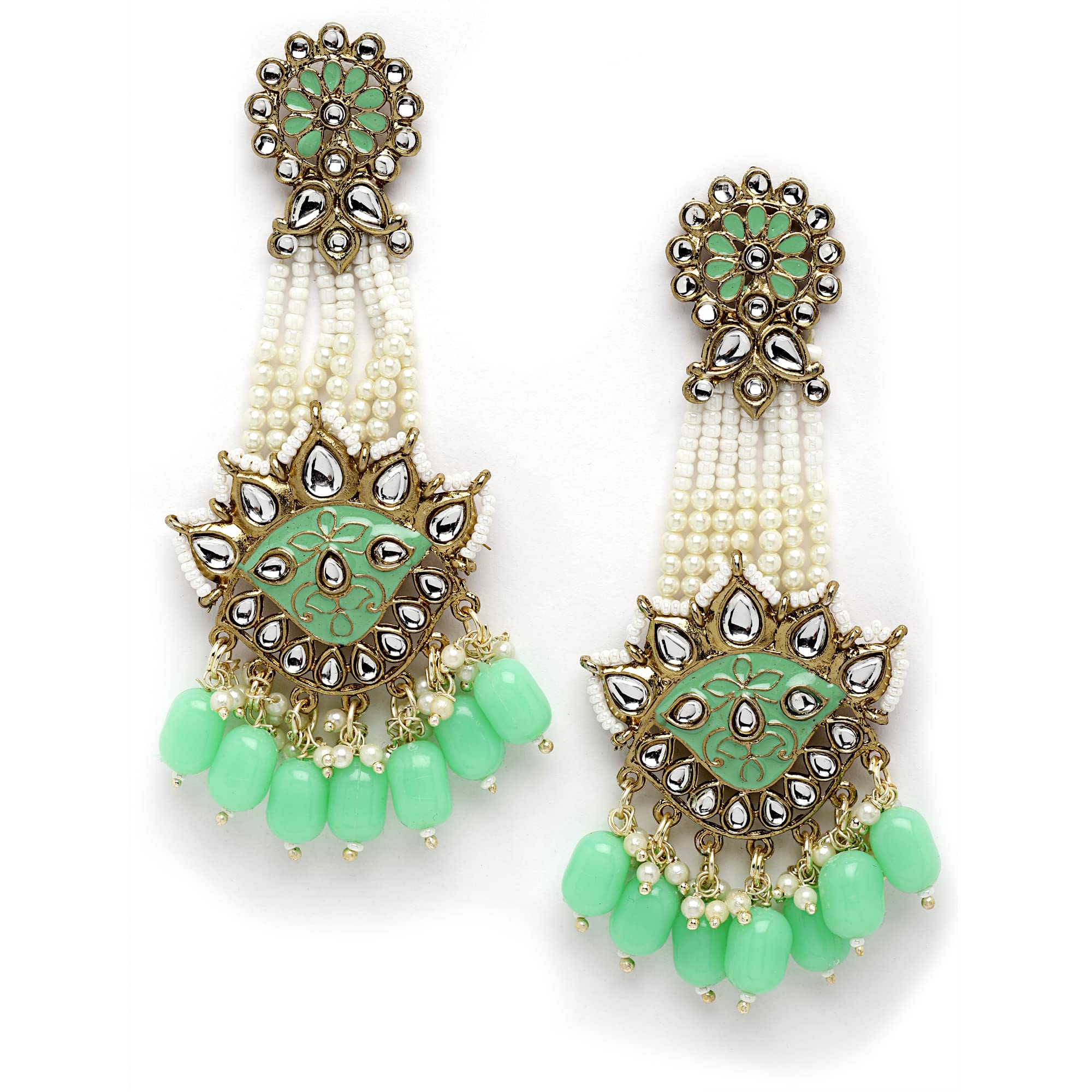 Shining Diva Fashion Latest Stylish Traditional Kundan Earrings for Women and Girls (14290er)(Green) (B0BTHQGBN4) Amazon Price History, Amazon Price Tracker