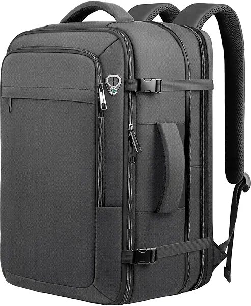 Sirmaeed Carry on Backpack, 50L Expanable Travel backpack,TSA Airplane Approved, Daypack Weekender Bag Fits 17 Inch Laptop, Travel Gifts for Men, Black