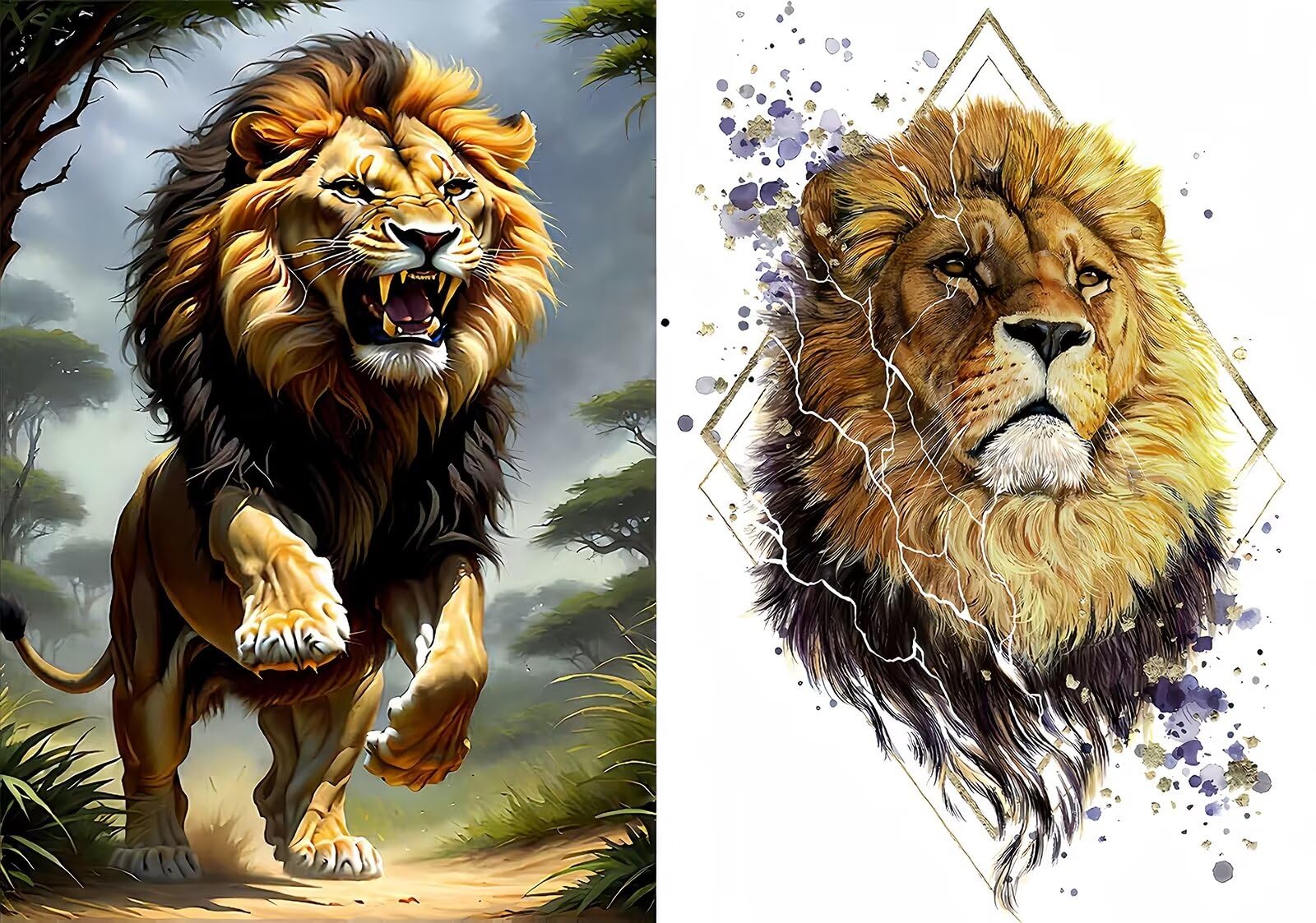 Tabeskly 5d Diamond Painting Kits for Adults UK Lion Jewel Bead Gem Crystal Crafts Creations Dimond Picture Art Kit Adults Full Drill Kids Girls Gift