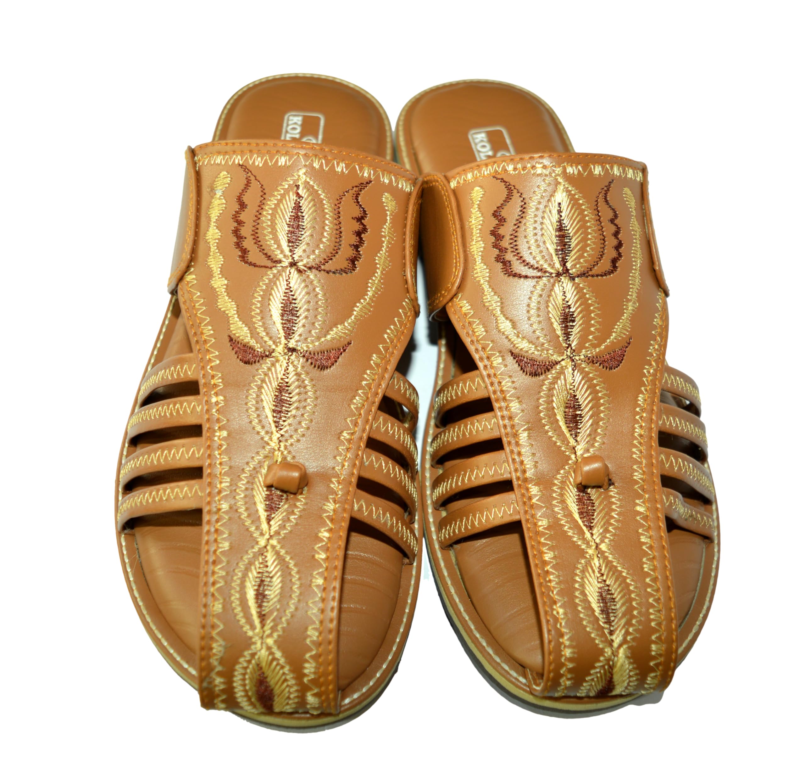MS KOLAPURI ENTERPRISE Handmade Durable Beige Rubber Sole Kolhapuri Chappal Ethnic Slipper For Men-picture-51