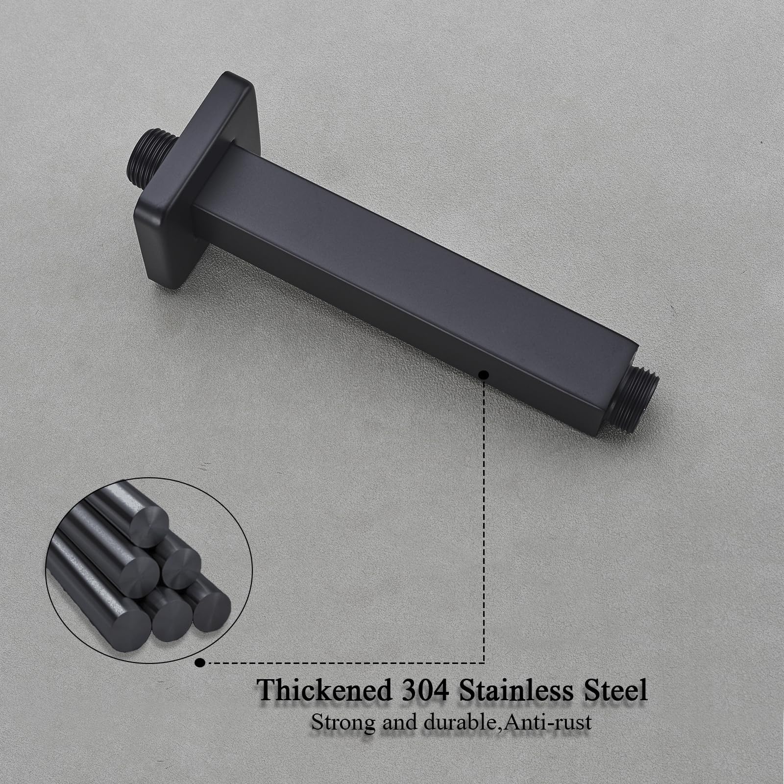 Aquaiaw Bras De Douche Carré Et Bride Anti-rayures, 30,5 Cm, Laiton