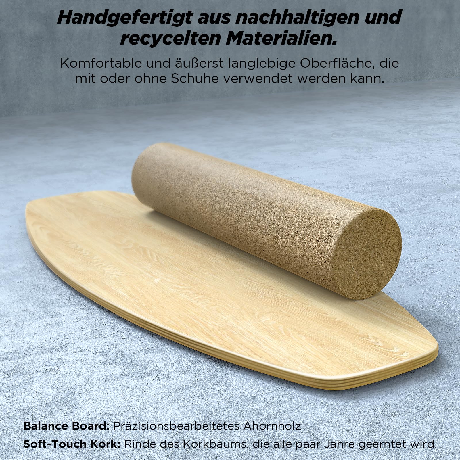 Tabla de equilibrio para fitness y deporte – Allround Balance Trainer con rodillo cilíndrico, diseño moderno para entrenamiento central, estabilidad y equilibrio, soporta hasta 150 kg