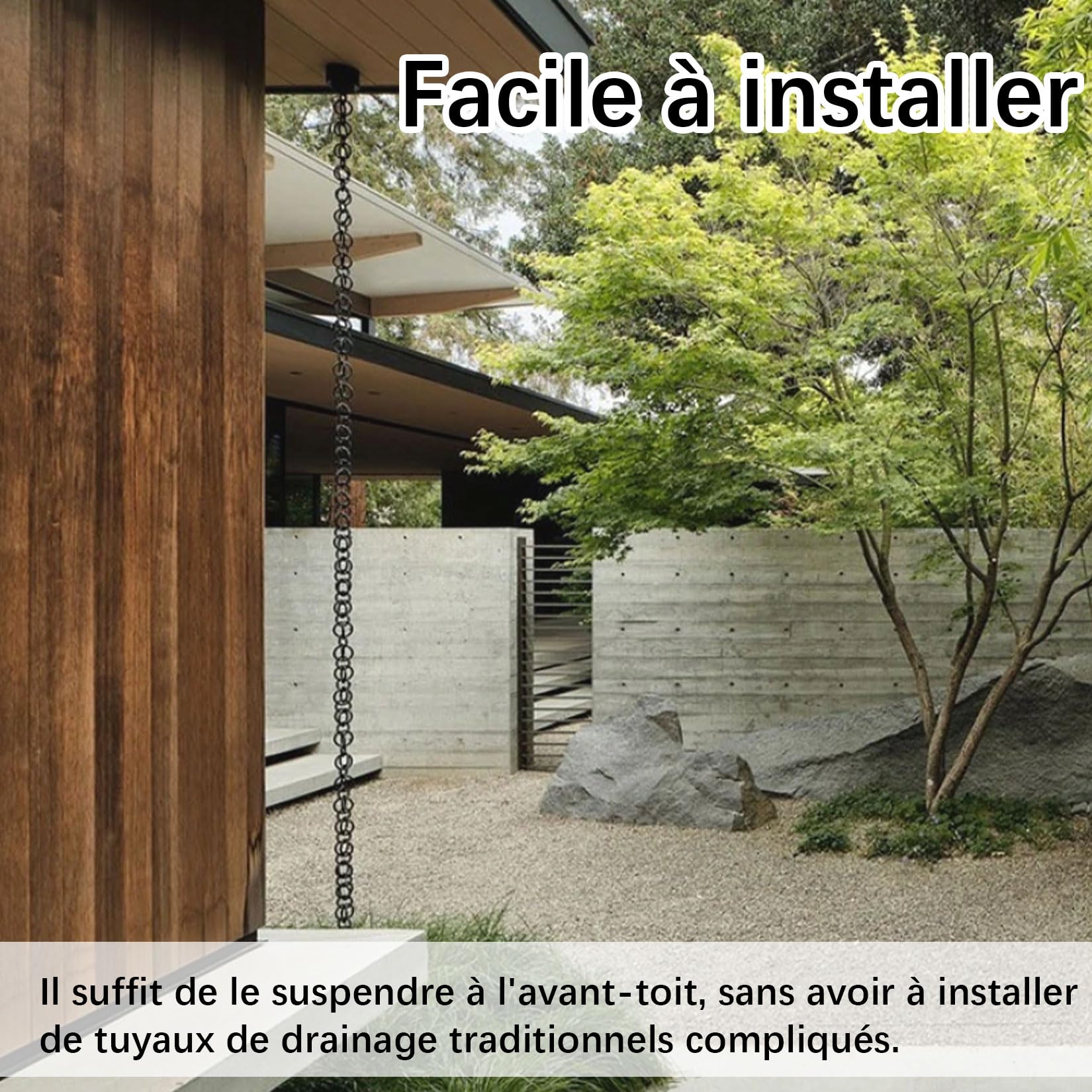 Chaîne de Pluie d'extérieur en Alliage d'aluminium,Chaîne Attrape-Pluie Japonaise pour Déco Extérieure,pour Descentes Pluviales,Balcons,Toits,Auvents,Pelouses 6m