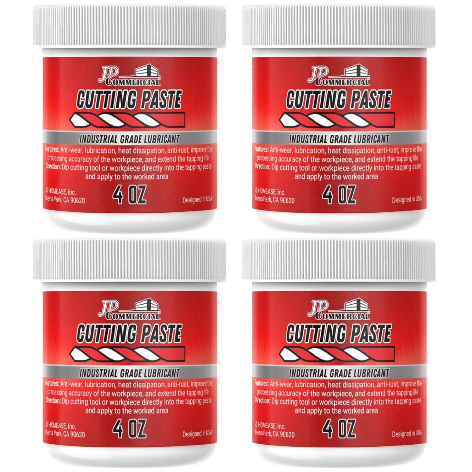 Cutting Paste 4 OZ, Cutting, Tapping, and Drilling Lubricant, Reduces Heat, Extends Tool Life & Improves Cutting Precision, for Drilling, Milling, Threading, and More (4 Pack)