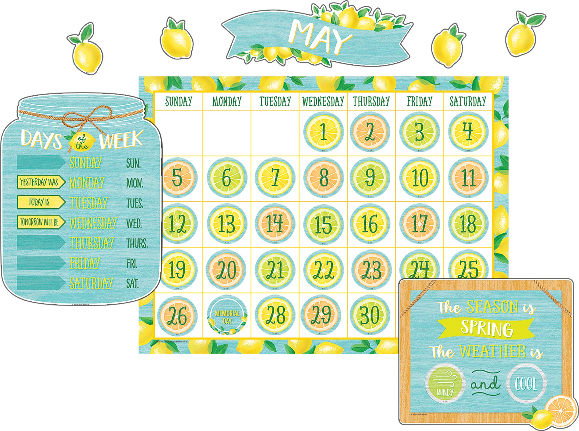 Photo 1 of Teacher Created Resources Lemon Zest Calendar Bulletin Board (TCR8479)