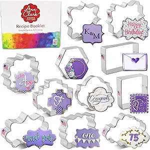 Plaques, Frames and Tiles Cookie Cutters 11-Pc. Set Made in USA by Ann Clark