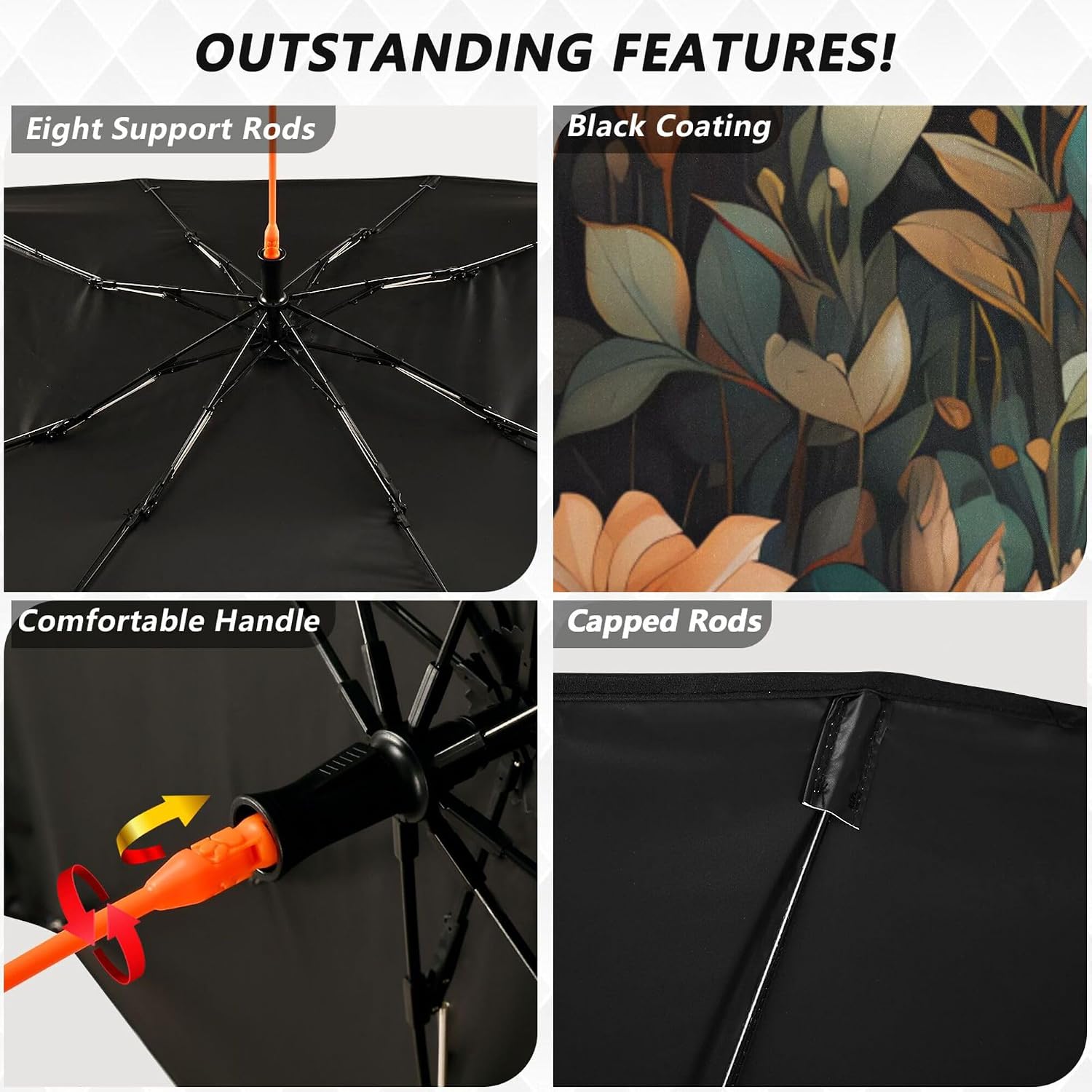 Car Umbrella Sun Shade Cover, Forest Fox Umbrella Sun Shade for Car Truck Window Front Windshield, Blocks UV Rays Sun Visor Protector Sun Heat Reflector to Keep Your Vehicle Cool