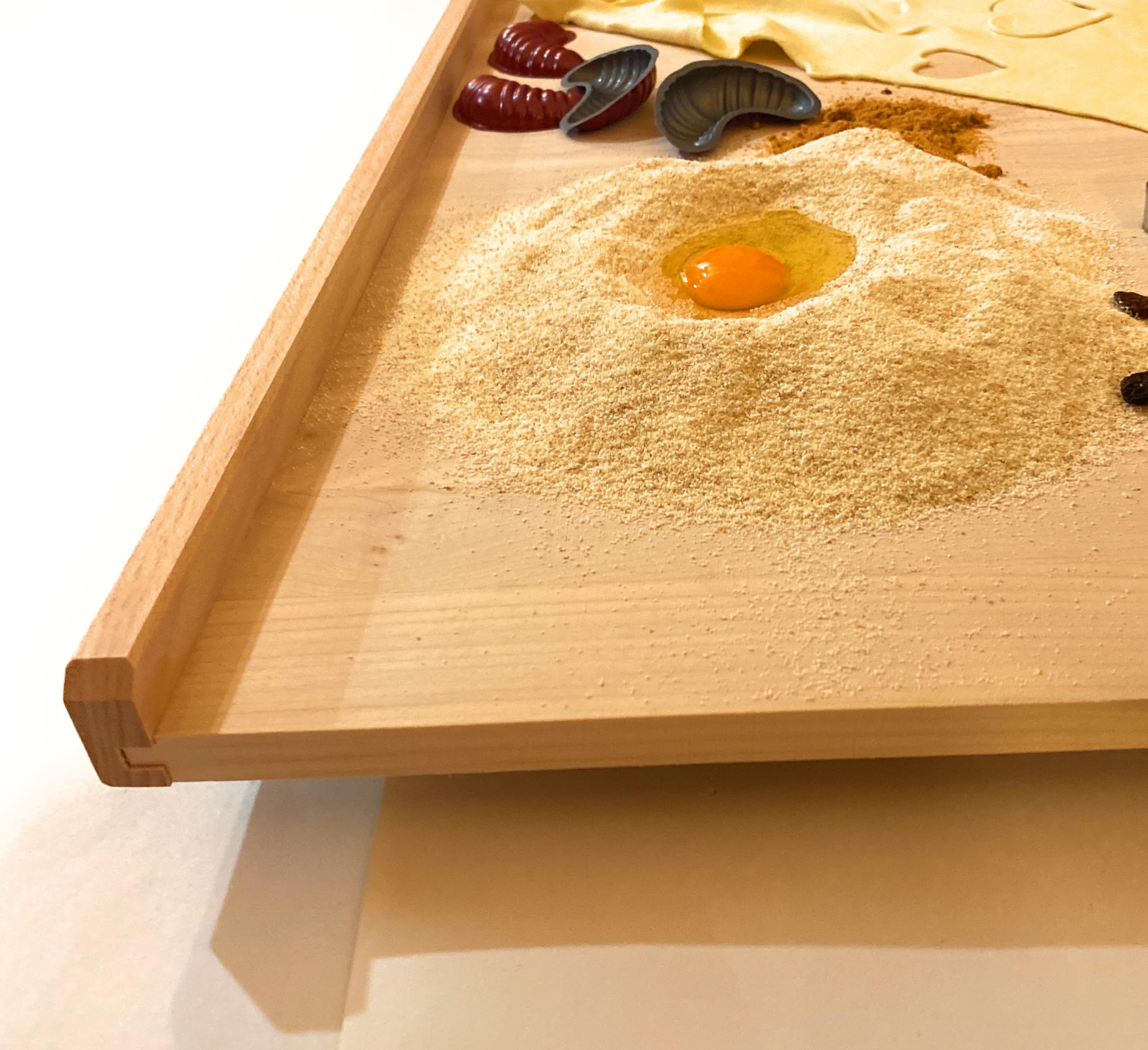 Tabla de madera para amasar - 100 cm x 60 cm x 1,5 cm perfecta para pastas, pizzas, pasteles y galletas - Madera de haya natural