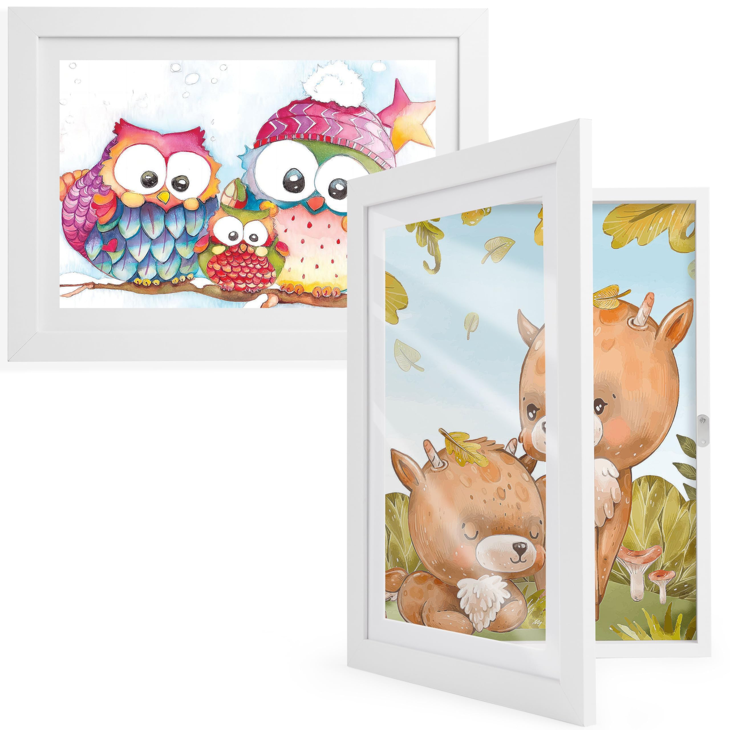 Kromapolis Bilderrahmen für Kinderzeichnungen A4 umweltfreundliches MDF-Material, A4 Kinderkunst Fotocollage Rahmen