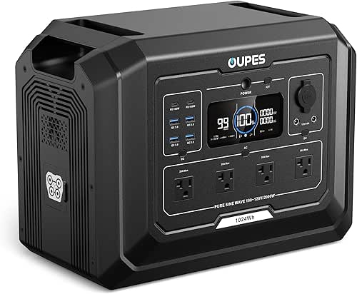 OUPES Mega 1 Portable Power Station 2000W (Surge 4500W), 1024Wh