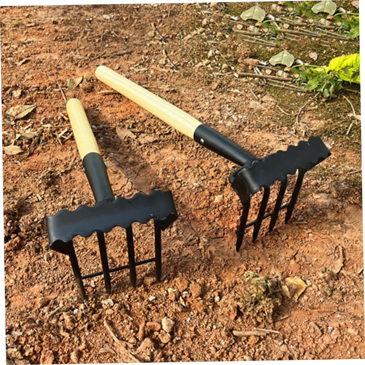 Toyvian Rastrillo de Jardín Pequeño Herramientas de Jardinería de Rastrillo y Azada para Jardín para Esparcir Tierra Césped