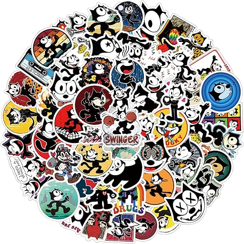 Miniatura 6 de Paquete de 62 calcomanías, bonitos vinilos impermeables de dibujos animados para botella de agua, laptop, teléfono, patineta, álbumes de recortes,
