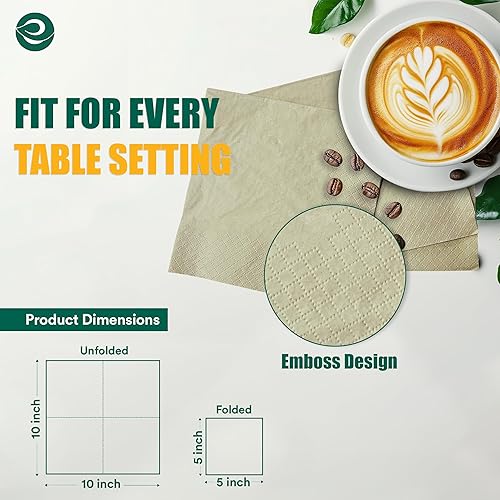Miniatura 2 de ECO SOUL Servilletas de papel 100% bambú de 3 capas de alta calidad, 2000 unidades, 8 paquetes de 250, servilletas de papel desechables ecológicas,