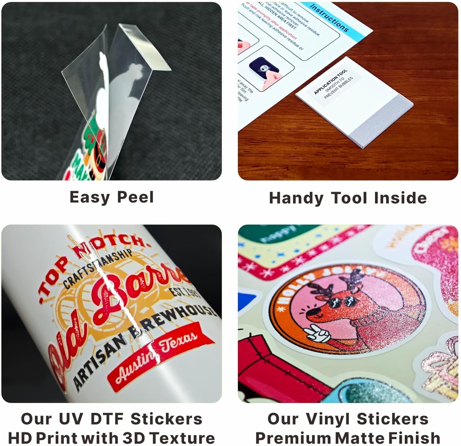 UV DTF Stickers & Vinyl Stickers Bundle, 2 in 1, 50 Unique Designs, Waterproof, Monster High Definition Skull Decals for Cups, Tumblers, Gifts, Laptops, DIY Crafts & Decor, 25 Transfer+25 Removable