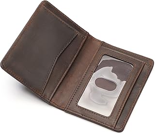 Slim Credit Card Holder Wallet for Men & Women - RFID Blocking Minimalist Mens Wallets - Thin Bifold Leather Front Pocket Card Case with Gift Box