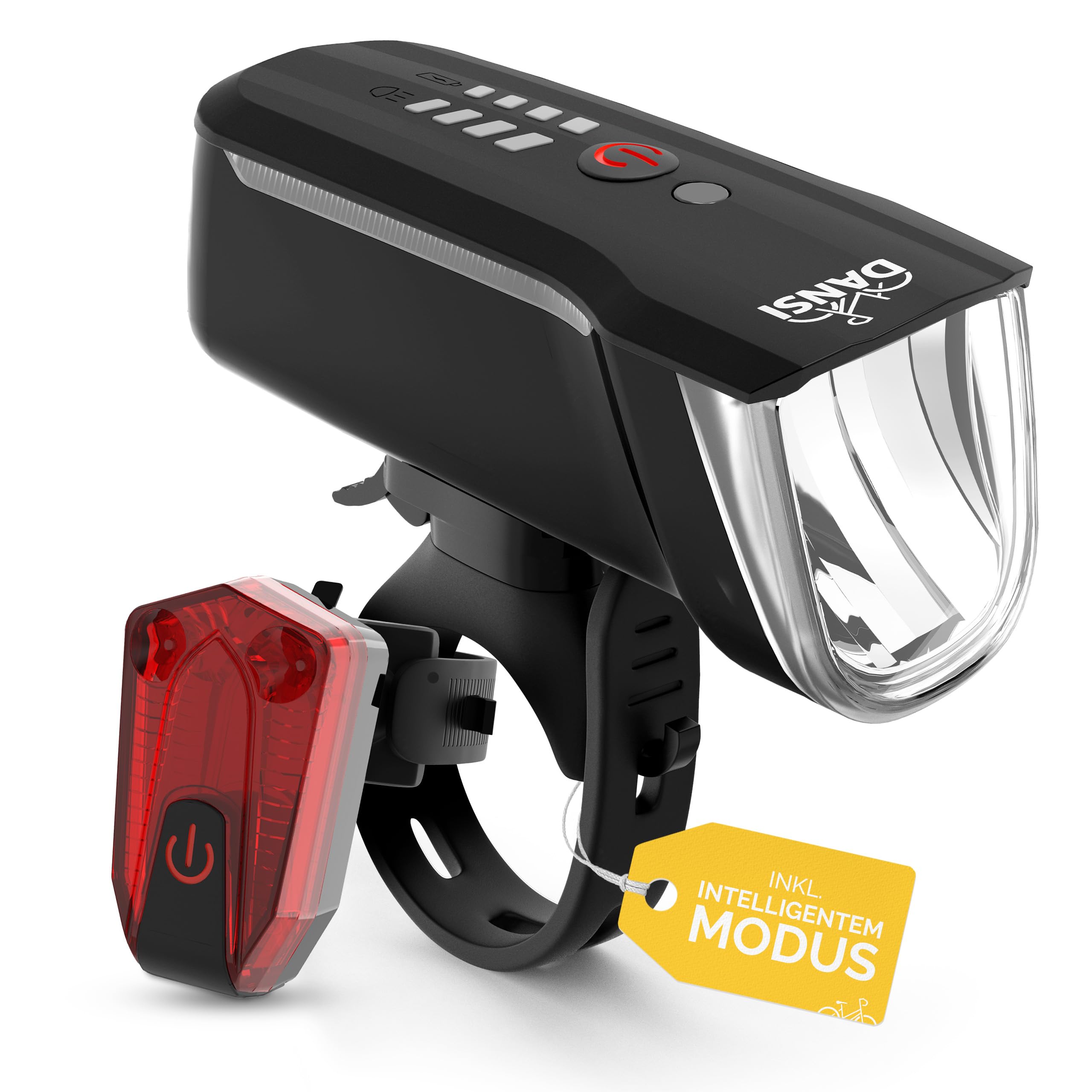 DANSI Fahrradleuchten-Set StVZO LED helles Vorderlicht für Radfahrer