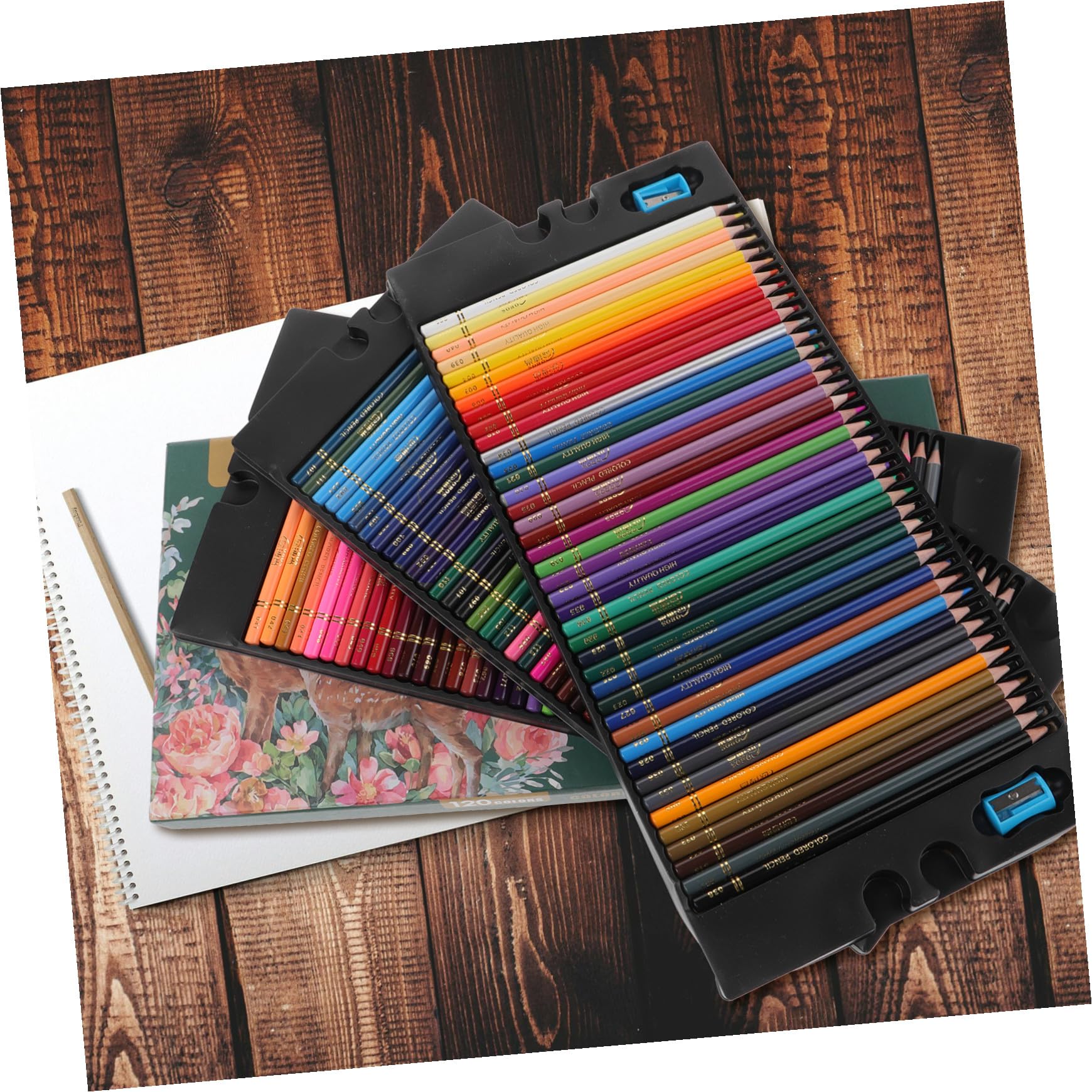 Generisch 120 Stück Teiliges Buntstifte Set mit Kräftigen Farben Bruchfeste Mine Sechskantform für Künstler Erwachsene Malen Zeichnen Ausmalen und Kreativen Gestalten