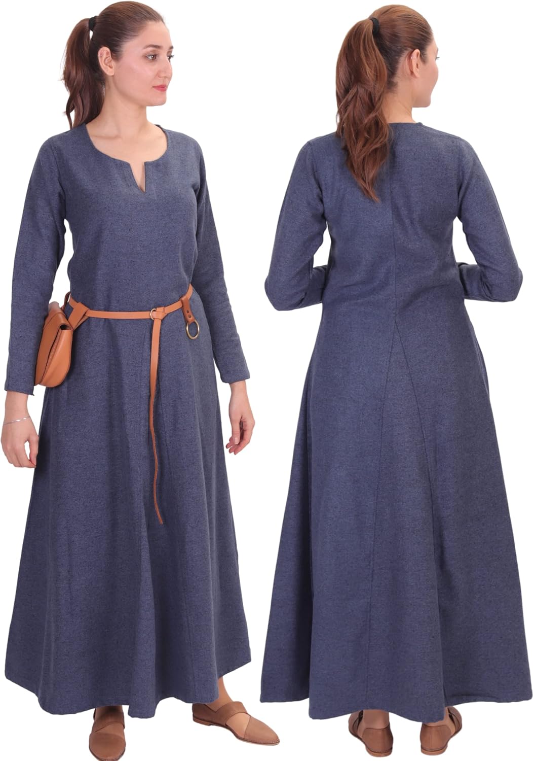 Wilma Medieval Viking Wool Dress by Calvina Costumes - Made in Turkey