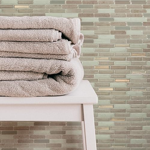 Miniatura 10 de SMART TILES Protector contra salpicaduras para despegar y pegar, 5 hojas de 9.13 x 10.2 pulgadas, adhesivo 3D para cocina, baño, azulejos de pared