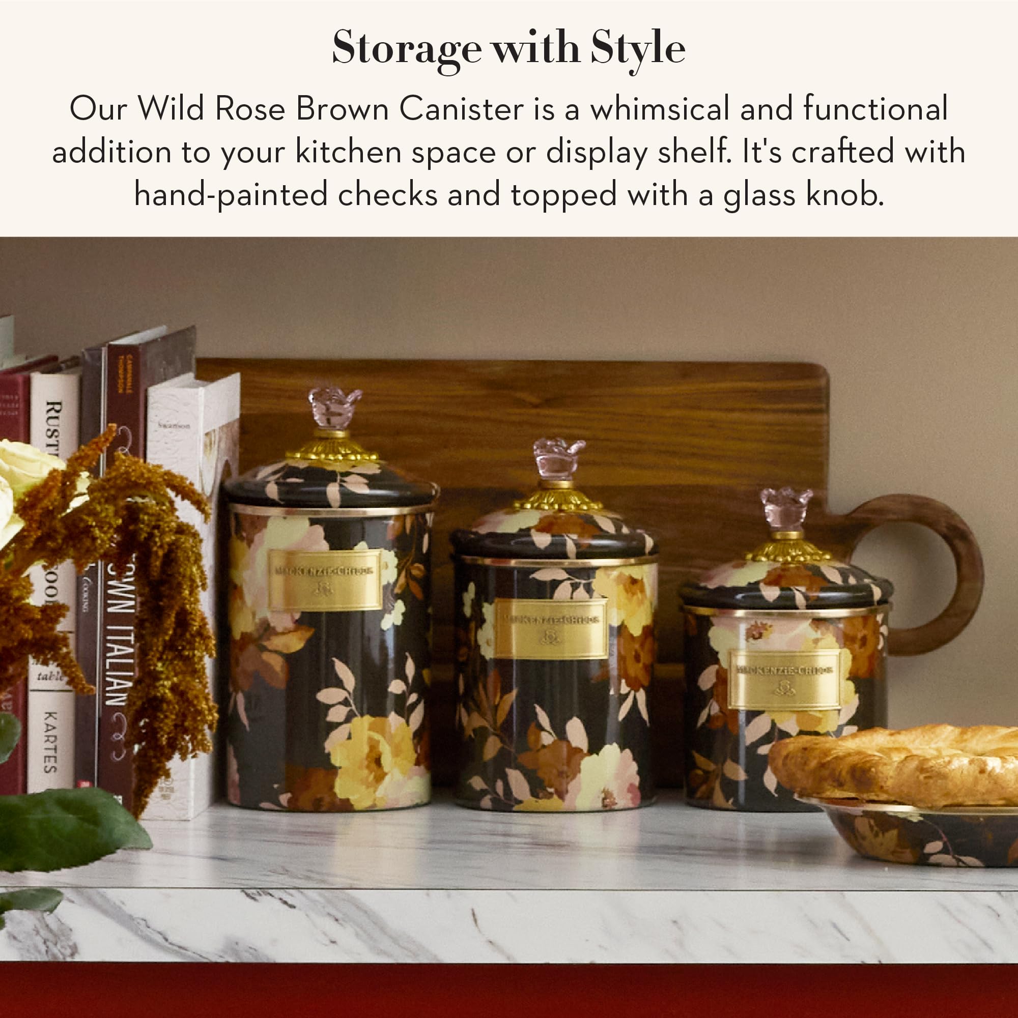 Amazon.com: MACKENZIE-CHILDS Enamel Canister, Kitchen Storage