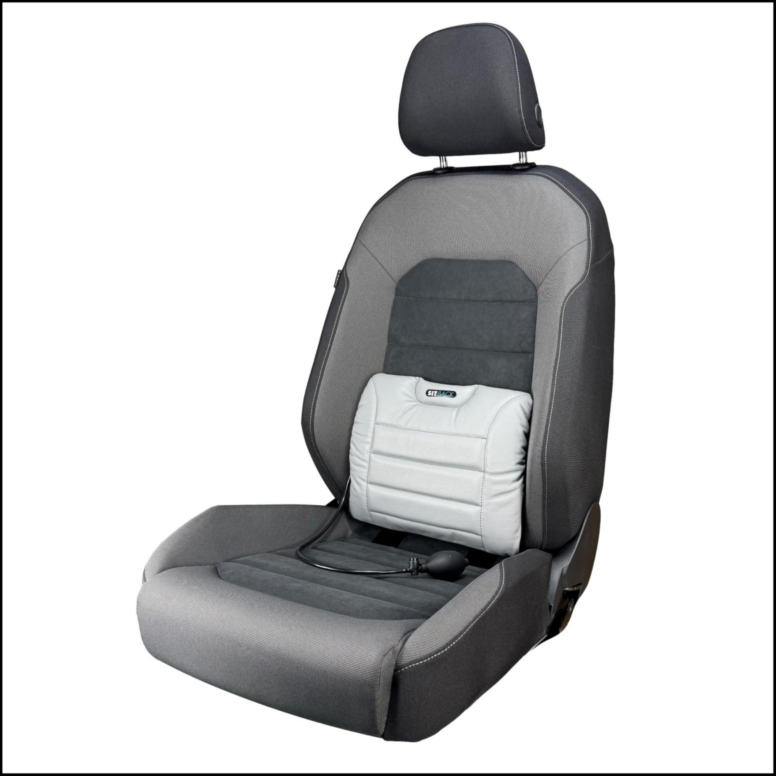 Sitback Air - Cojín universal de apoyo lumbar (cuero gris)