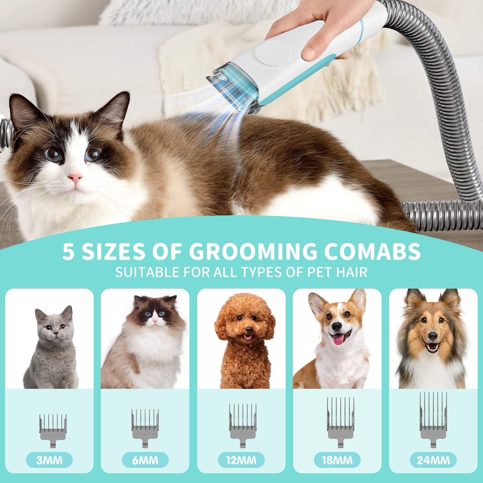 Amazon.co.jp: SIMWALペットグルーミングキットとペット用掃除機、大