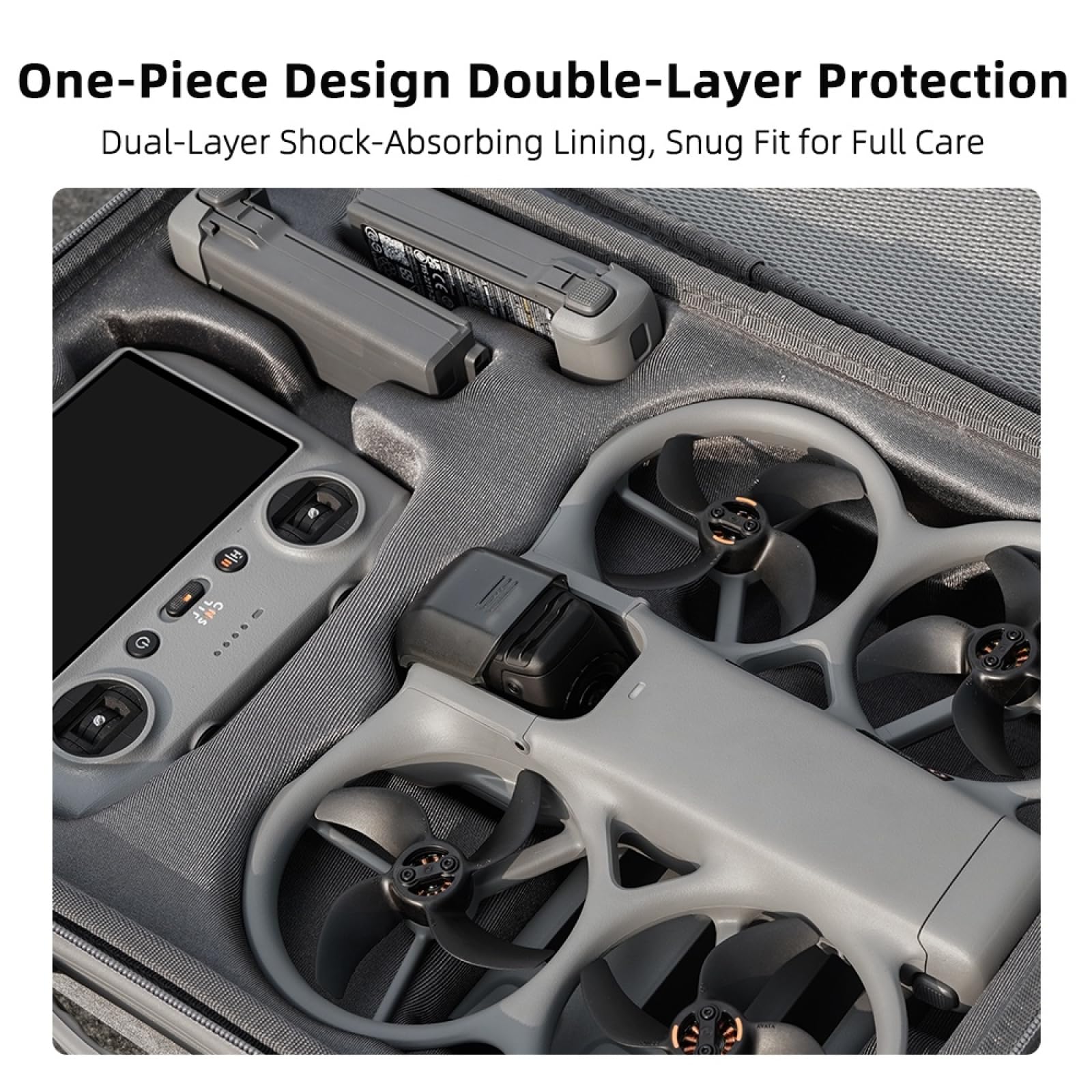 Generico Custodia rigida da trasporto drone per DJI Avata 360 RC2/Goggole Combo, borsa capiente, custodia protettiva antipolvere, valigetta da viaggio antiurto con tracolla regolabile (Versione RC 2)