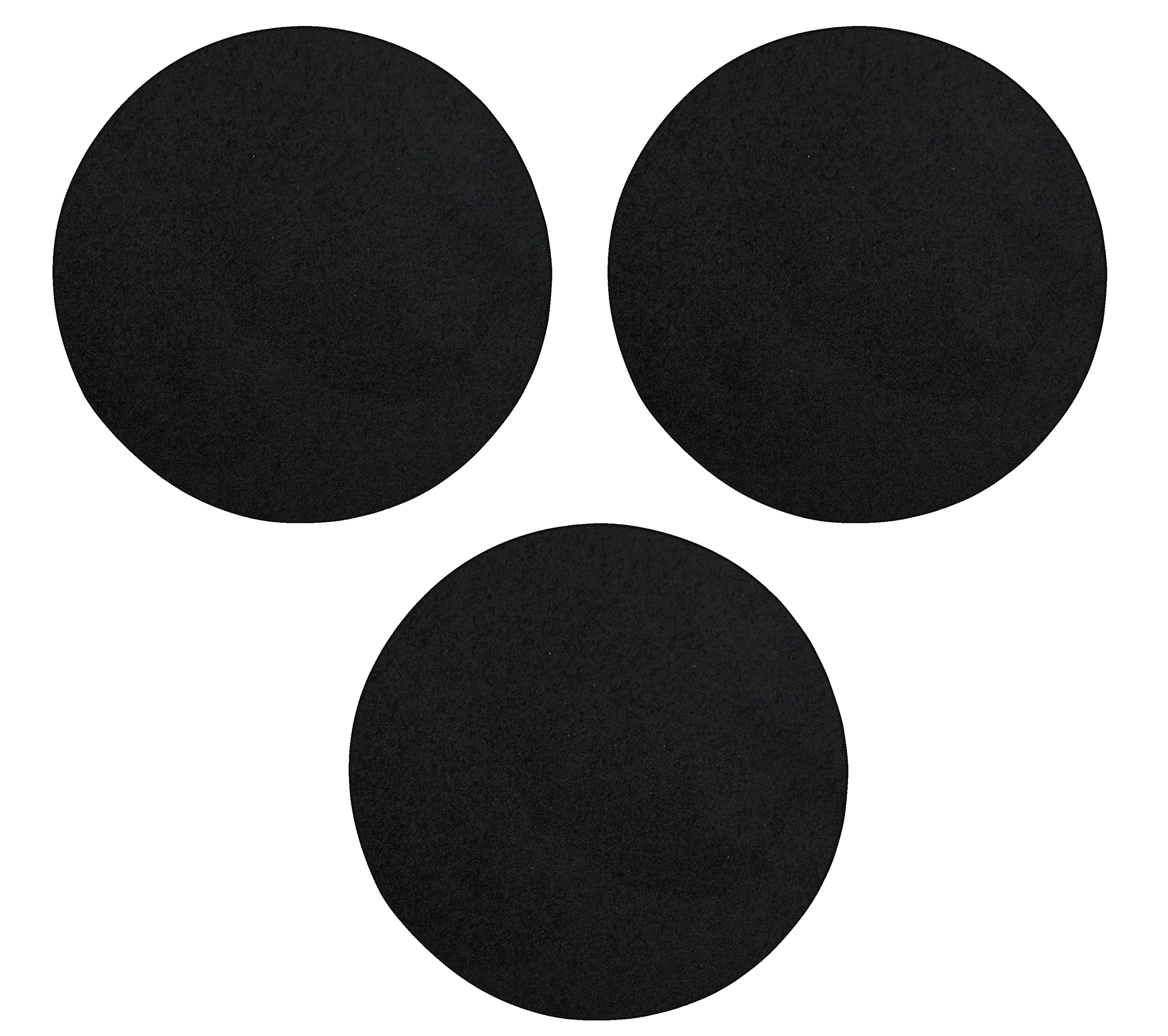 Furnish my PlaceModern Plush Solid Black Color Rug, Indoor/Outdoor Mat, Area Rugs Great for Kids, Pets, Event, Wedding, Living Room, Made in USA, 2' Round - Set of 3