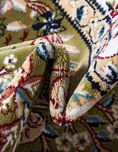 Miniatura 5 de Unique Loom Narenj Collection - Alfombra de área Bristol (2 pies 7 pulgadas x 11 pies, verdemarfil)