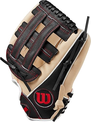 Miniatura 8 de Wilson 2024 A450 Advisory Staff - Guante de béisbol juvenil de 12 pulgadas Negro/Blanco