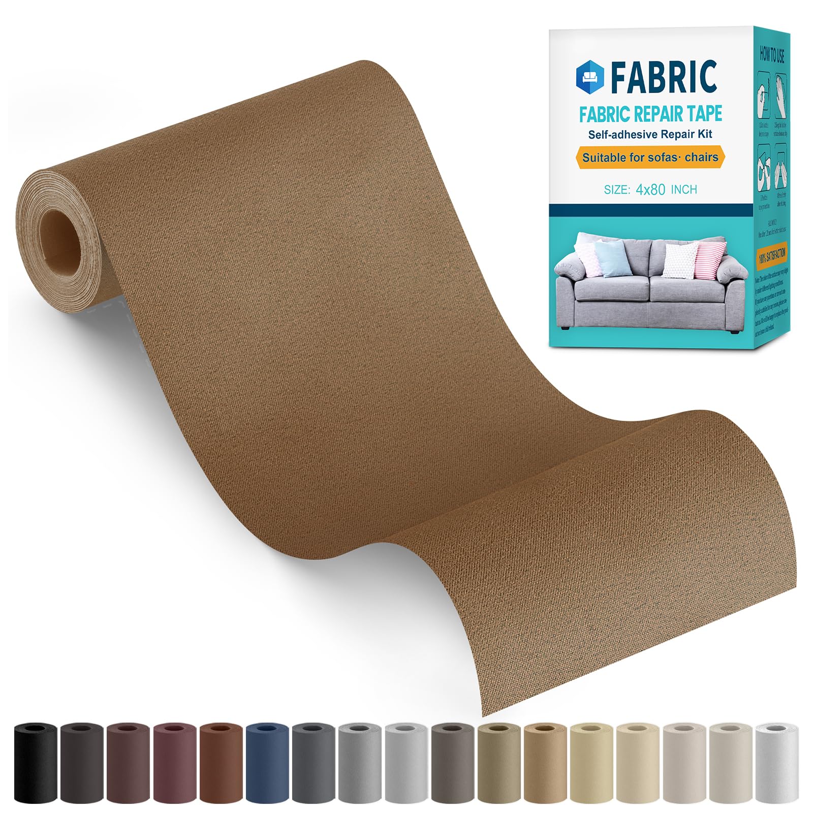 Flicken Selbstklebend Stoff, Reparatur Patches Selbstklebend, Textilklebeband Reparaturflicken für Sofas, Autositze, Kleidung, Kissen