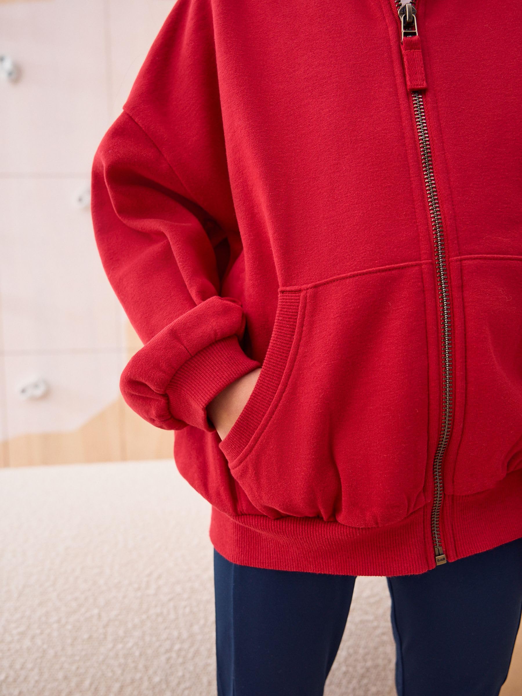 NEXT Niñas Sudadera Deportiva con Cremallera y Capucha Rica en algodón